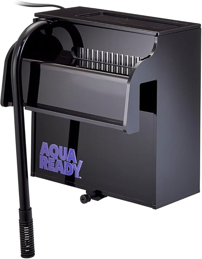 AquaReady Aquarium Power Filter, Customizeable Media Basket, Refugium Light Window, Ultra Quiet Low Profile Design, Includes Media Basket