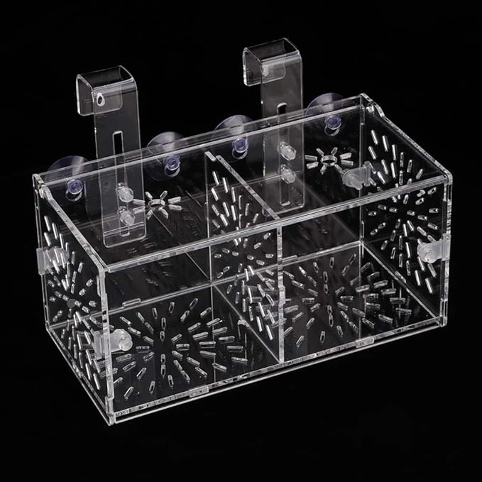 Rosvola Fish Isolation Box, Fish Breeding Incubator Holder Transparent Aquarium Hatchery Fish Tank Isolation Box (20Cm10Cm10Cm)
