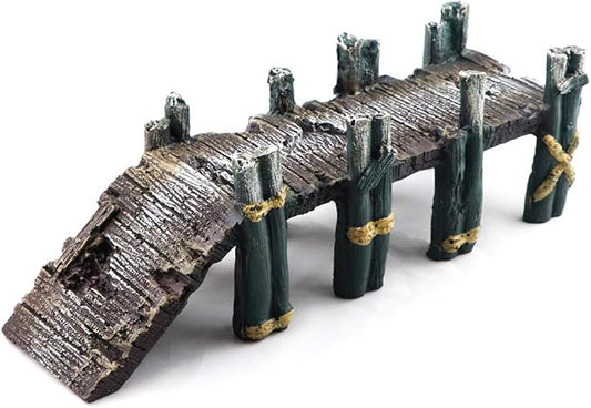 AQUA KT Aquarium Single-Plank Arch Bridge Drawbridge Rock for Cichlid Guppy Betta Glofish Fish Tank Landscape Decoration