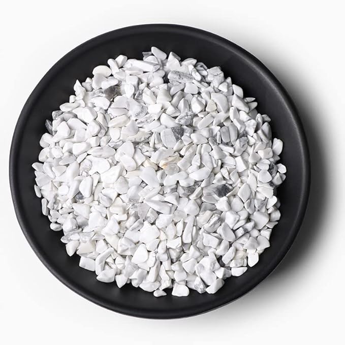 3-5MM Natural Stone Gravel Quartzs Agat Jaspers Chips Minerals Tumbled Specimen Stone Home Aquarium Decoration,NO.29 Howlite,20g