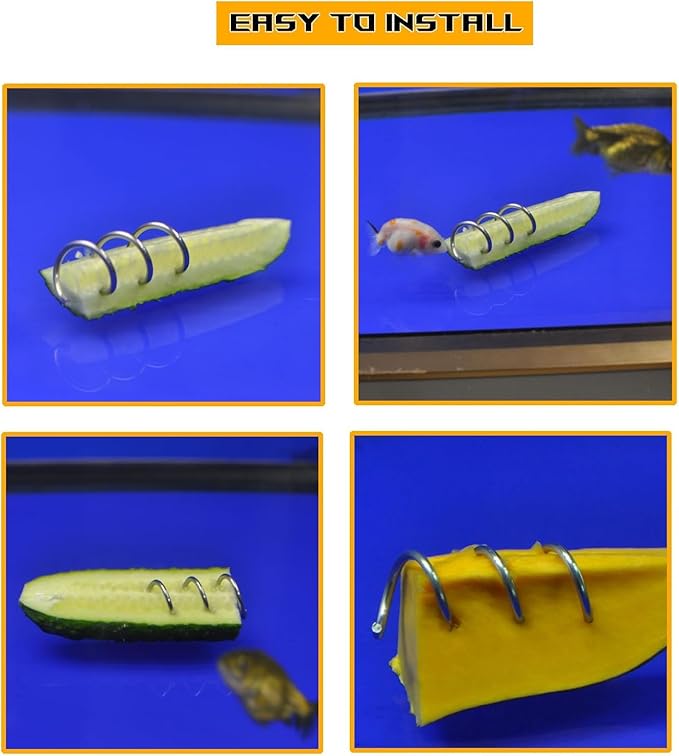Vegetable Feeder for Aquarium, Suitable for Bottom Feeding Fish/Malawi Cichlids/Przewalski's Catfish/Clown loaches/Snails, etc., submerged Design, 3 Packs