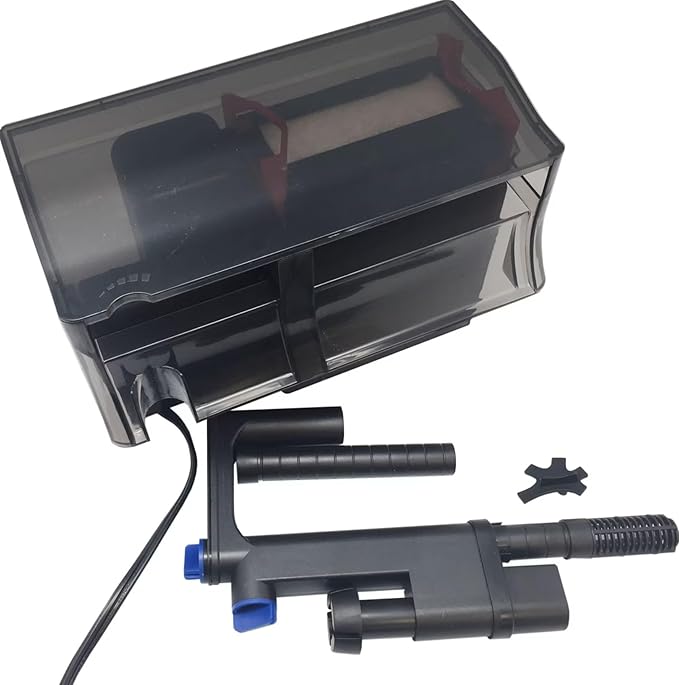 GRECH CBG-1200 5W UV Hang On Back Aquarium Filter – 317 GPH HOB Power Filter for 20-50 Gallon Fish Tanks, External Water Filter with UV Clarifier, Black