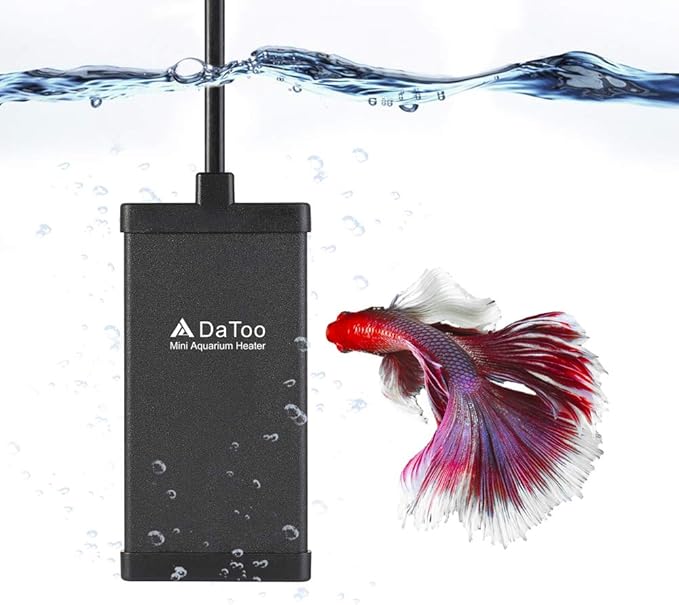 DaToo 10 Watt Small Aquarium Heater Mini Betta Flat Fish Tank Heater for 1 Gallon 1.5 Gallon