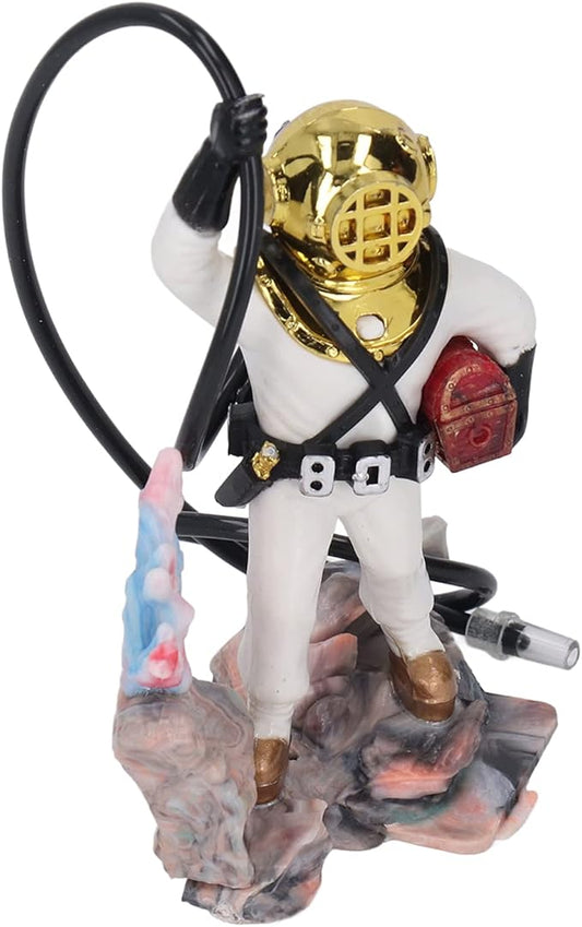 Zerodis Diver Aquarium Decoration, Diver Fish Ornament Aquarium Decorations Kit Floating Device Aquarium Accessories Ornament Play Toy for Fish (White)