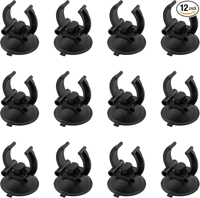 Aquarium Suction Cups Heater Suction Cup with Clamp for Aquarium Heaters Piping Hoses Plant Fish Tanks 12PCS