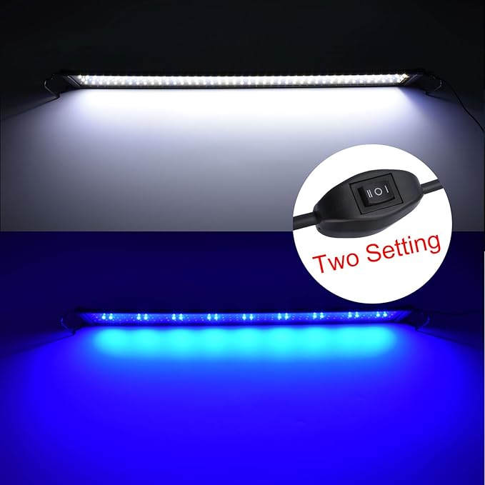 Aquarium Hood Lighting Fish Tank Light 36 inch - 46 inch for Freshwater and Saltwater Blue and White Light 90cm - 115cm