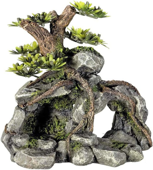 Nobby Aqua Ornaments 28636 Stone Cave with Plants 198 g