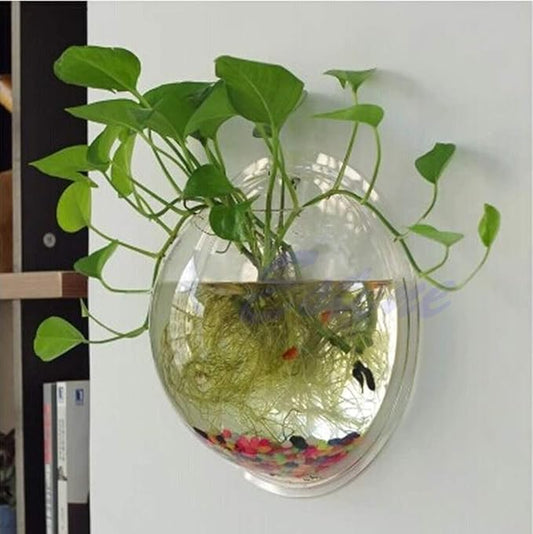 Wall Hanging Fish Bowl,Acrylic Wall Mounted Plant Pot,Small Fish Tanks,Decorative Planter Aquariums,for Home Office Decor