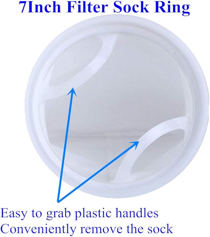 7 Inch Ring by 18 Inch Long Filter Sock Bags 1 Micron, 5 Micron, 50 Micron, 100 Micron - Aquarium Felt Fabric Sump Filter Bag - 1 Pack (25 Micron)