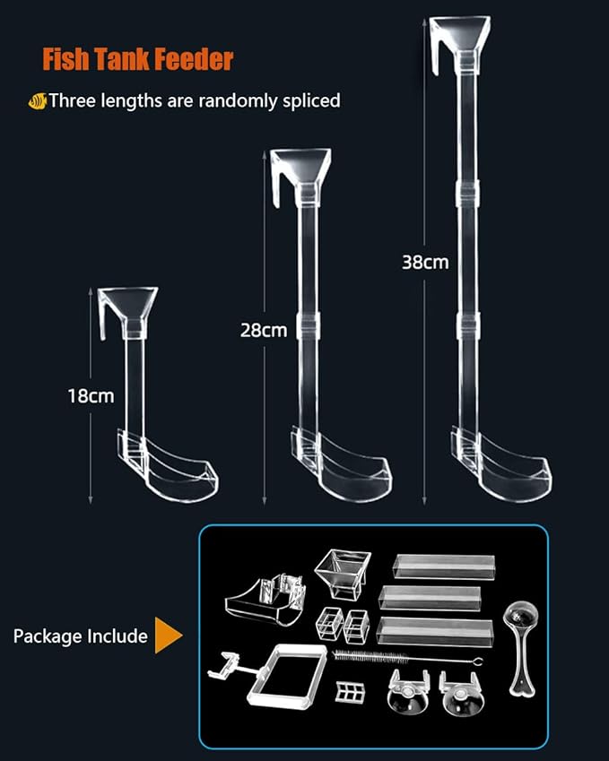 KINGYEENUO Shrimp Feeder Set - Aquarium Fish Feeder Tube Kit with Feeding Ring, Cleaning Brush, Tank Feeding Tube