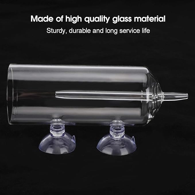 Aquarium Oxygen Aeration,Glass CO2 Diffuser Air Purge,Aquarium Equipment Fish Tank Accessory,Aquarium Air Bubbler Glass Cup, for Fish Tank Air Fish(Dissolved oxygen device (including bubble stone))