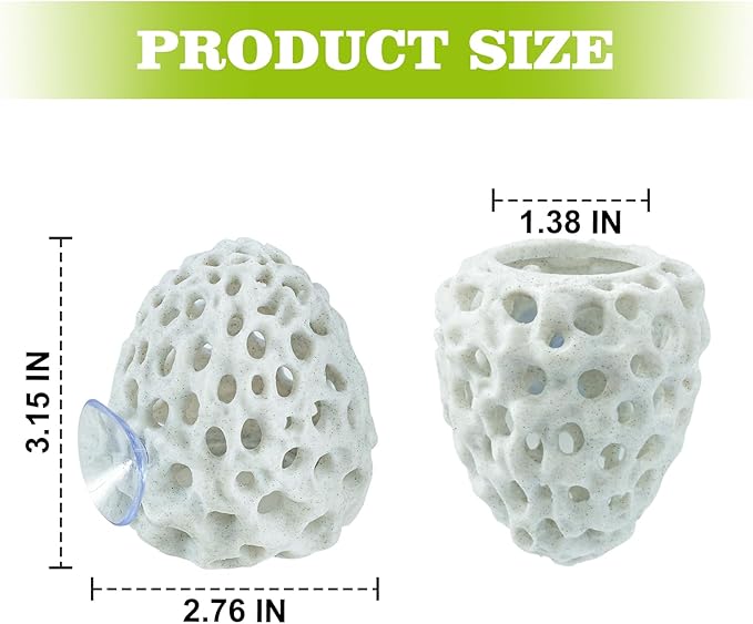 Shrimp Dome Hide, Shrimp Hides for Aquarium, Betta Fish Hideout with Suction Cup, Betta Habitat Tank Ornament Accessories, Aquarium Decor for Small Fish Guppy Hiding Resting (White)