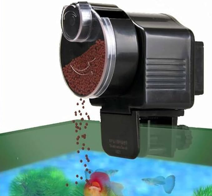 Gavigain Fish Feeder, Compact Automatic Fish Feeder Fish Food Dispenser Feeding Tool for Aquarium Fish Tank