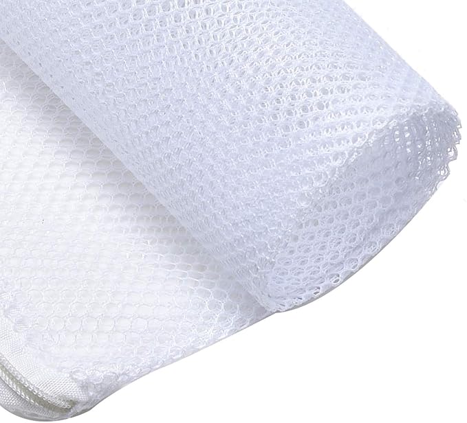 ALEGI Large Filter Media Bags,Aquarium Mesh Bags with Plastic Zipper,White Net Bags for Bio Balls, Ammonia Remover 17.8" by 13.5" (4pcs)