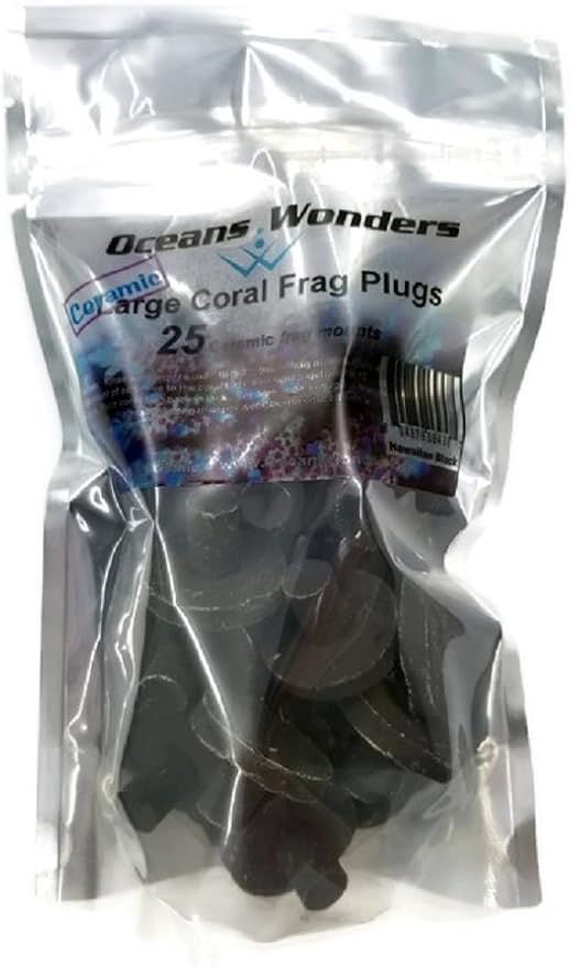 Oceans Wonders Ceramic Hawaiian Black Large Coral Frag Plugs 25 Pack
