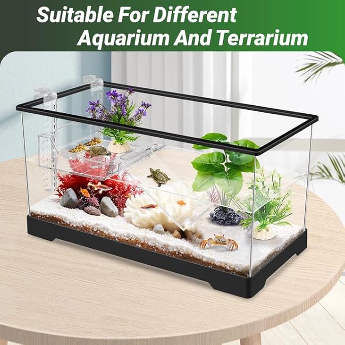 GOZILLA Fish Tank Plants, Reptile Artificial Plastic Plants, Reptile Plants for Terrarium, Aquarium Decorations Resin Pedestal Ornaments for Fish Tank Accessories Set.(3PCS/B-Set)