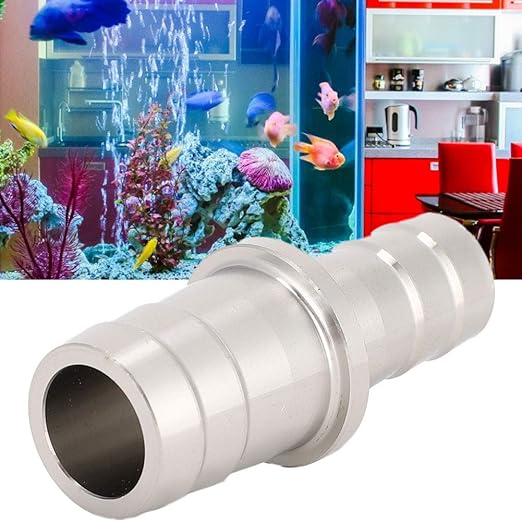 Yosoo 2 Types of Aquarium Stainless Steel Water Pipe Adapter Fittings Joint Connector for Fish Tank 12mm/0.47in to 16mm/0.63in, 16mm/0.63in to 20mm/0.79in Hose Converter