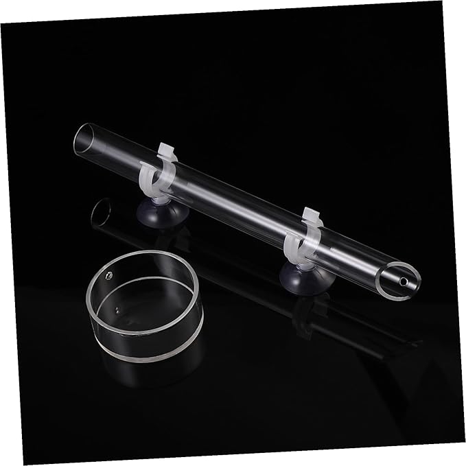 POPETPOP Shrimp and Dish with 2pcs Cups - Clear Acrylic Assembled Shrimp Feeder Tray for Fish Tank Aquarium Shrimp