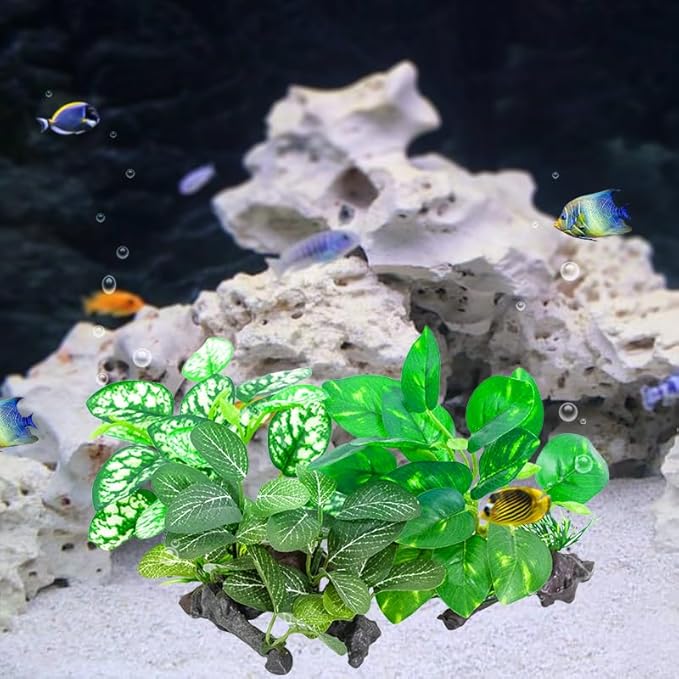 3PCS Artificial Fish Tank Plants Silk Aquarium Plants for Betta Fish