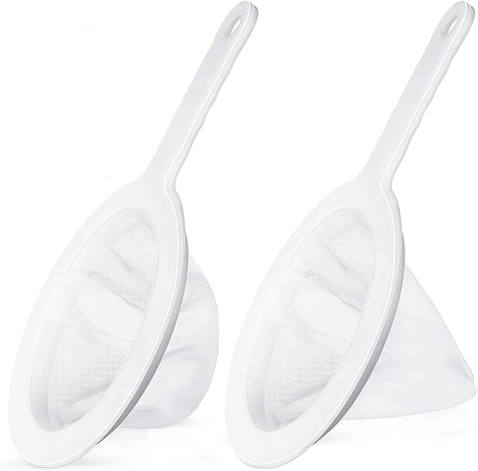 2pcs Shrimp Brine Collector Net Separator Artimia Harvest Sieve Strainer for Filter Brine Shrimp Hatchery Fry Brine Shrimp Eggs for Hatching Baby Fish Separator (200 mesh)