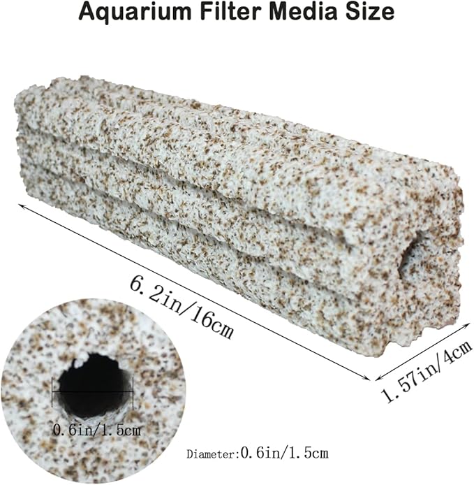 PINVNBY 6.2 Inch Large Filter Media for Aquarium,10 Pcs Fish Tank Ceramic Bio Blocks for Freshwater and Saltwater Sump Tank,Aquaculture and Koi Ponds