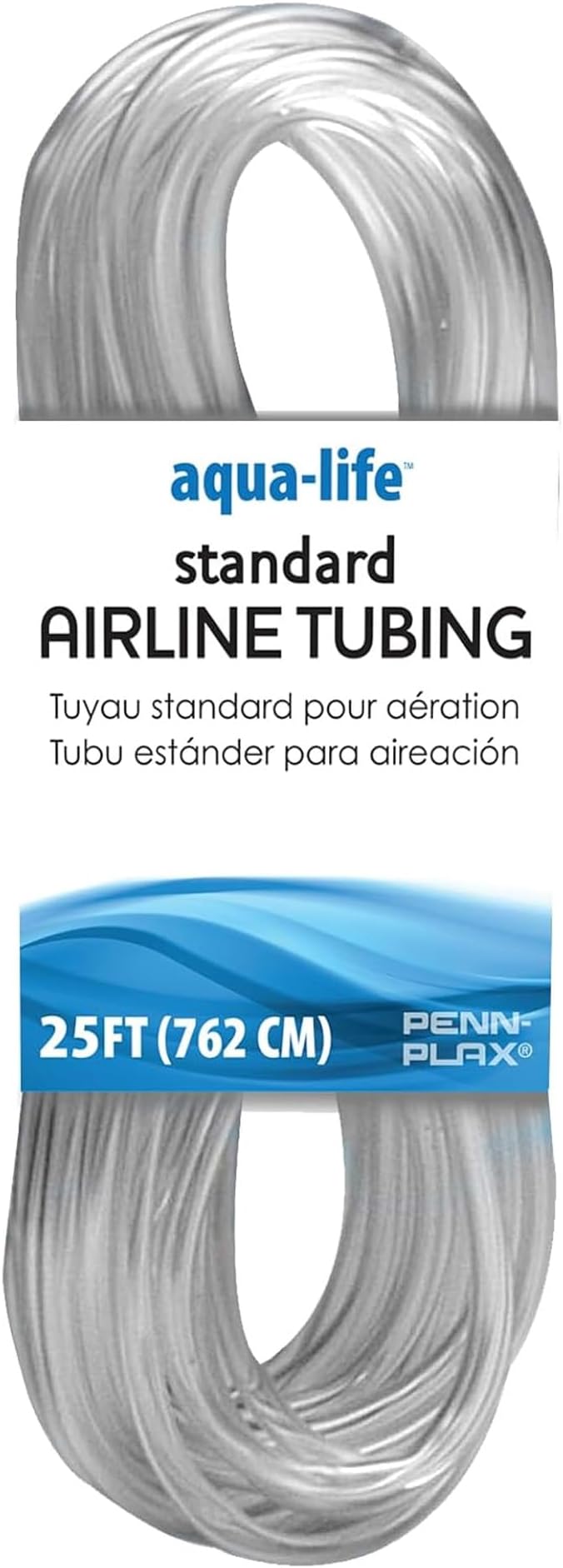 Penn-Plax Aqua-Life Standard Airline Tubing - 3/16 Inch Flexible Airline Hose for Aquarium Pumps, Fish Tank Line for Air Stones & Filters - Safe for Freshwater & Saltwater - 25 ft Long, Clear