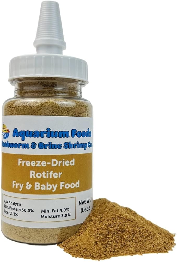 Rotifers Powder-Micro Bits Fry & Baby Food, for Freshwater & Marine Fish, Corals, Anemones, All Tiny Nano Fish, Fry & Babies, 0.9oz Sm Squeeze Bottle