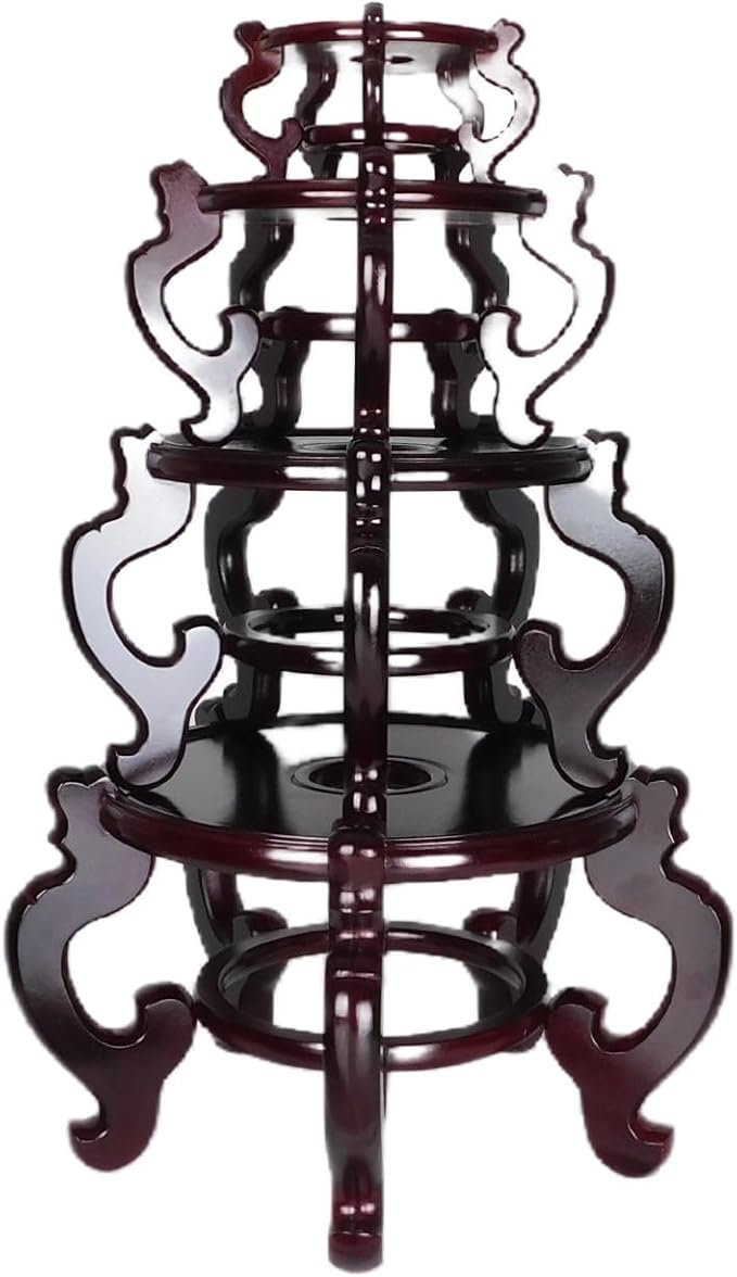 Oriental Rosewood Fish Bowl Stand (6.5" W X 4.5" H)