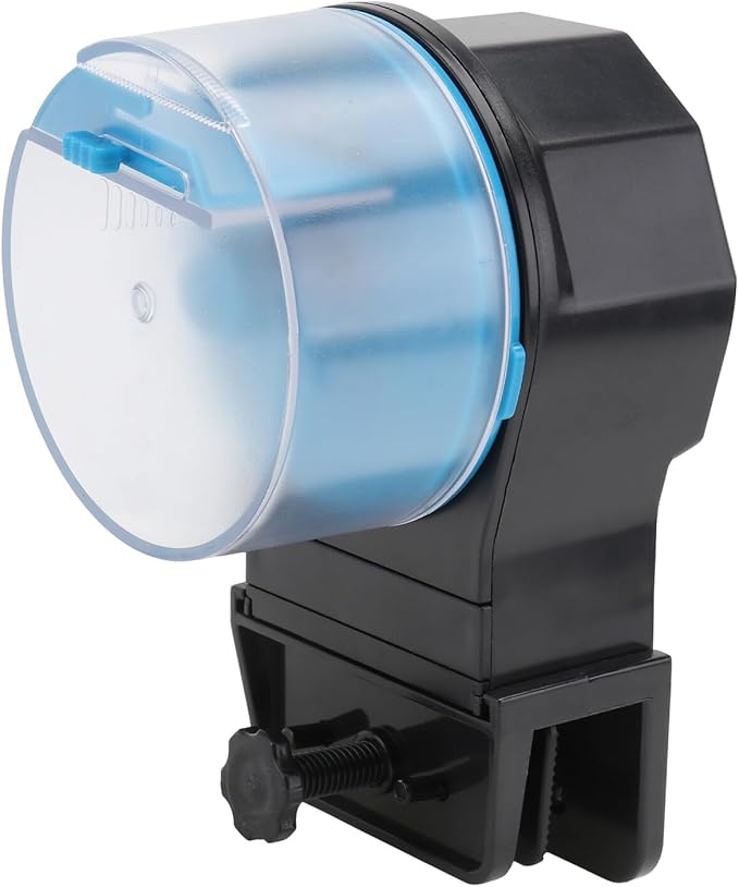 VICASKY Automatic Aquarium Fish Feeder Timer with Intelligent Feeding Function for Fish Tank and Turtle Without Battery Blue Color Suitable for Vacation and Daily Use
