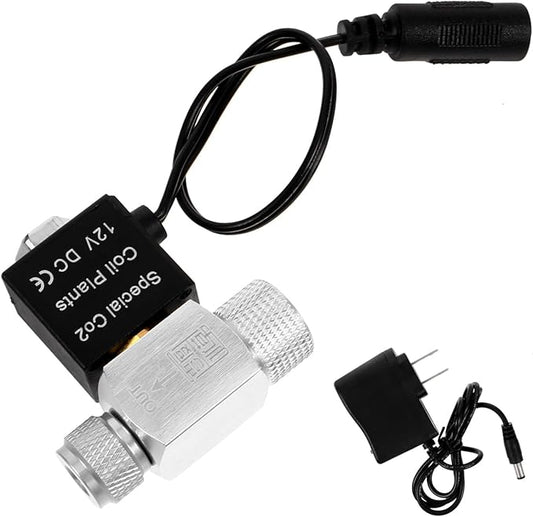 Sosoport Aquarium CO2 Solenoid Valve Low Temperature Magnetic Valve DIY CO2 Regulator with US Plug Compact Fish Tank Accessory