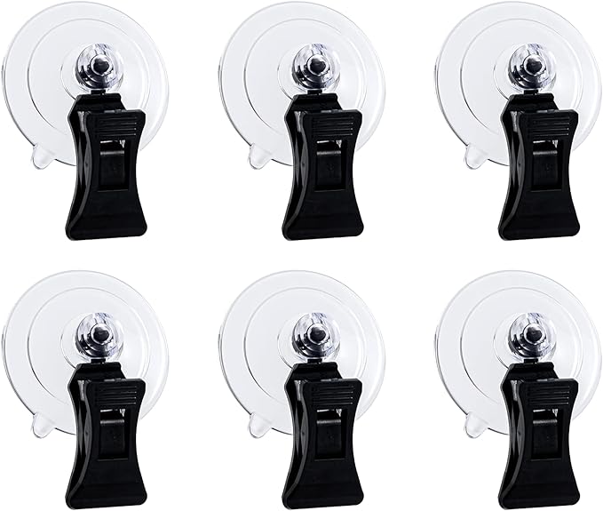 SLSON Fishes Veggie Seaweed Plant Suction Cup Clip Feeding Tool Feed Holder Aquarium Accessories for Fish Tank Fish Feeder Clips (6Pack Black)
