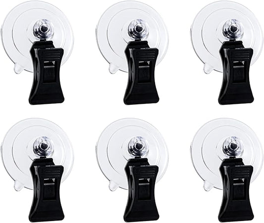 SLSON Fishes Veggie Seaweed Plant Suction Cup Clip Feeding Tool Feed Holder Aquarium Accessories for Fish Tank Fish Feeder Clips (6Pack Black)