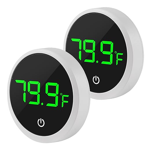 DORHEA 2Pcs Digital Aquarium Thermometer Fish Tank Digital LED Display Thermometer Fahrenheit Aquarium Temperature Sensor with LED Touch Screen for Aquarium Glass Containers Plant Reptile Turtle Tank