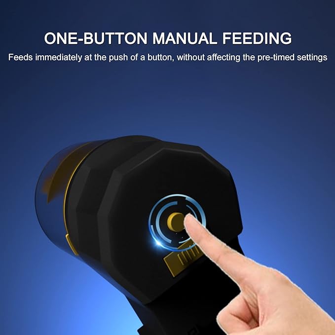 Automatic Fish Feeder for Aquarium Poison Proof and Precision Feeding Betta Vacation Feeder, USB Rechargeable Auto Fish Food Dispenser (Blue)
