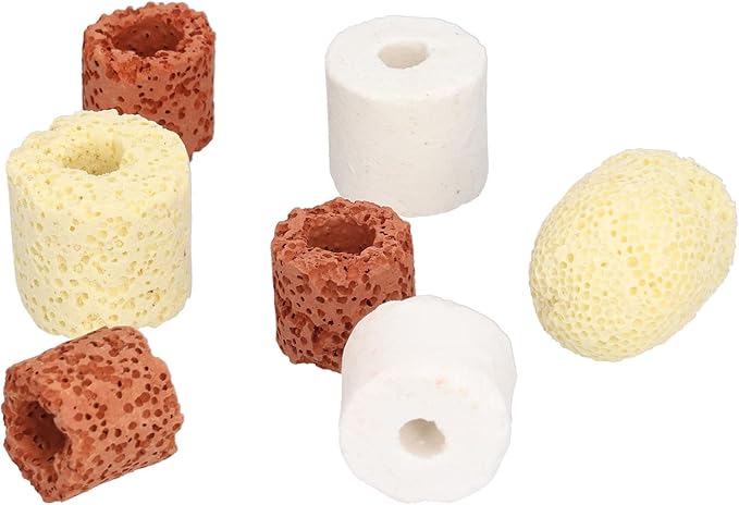 Pssopp 4 in 1 Aquarium Filter Media 12 Pack Biological Filter Media for Fish Tank Pond with Natural Sand Gravel Soil Mixture Decoration