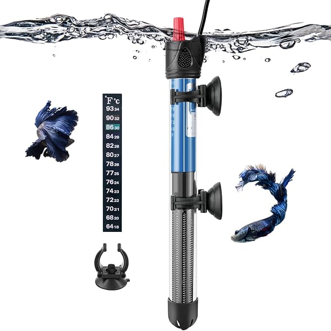FEDOUR 50W 100W 300W Submersible Aquarium Heater, Adjustable Glass Water Heater for 5 – 70 Gallon Fish and Turtle Tank (100W)