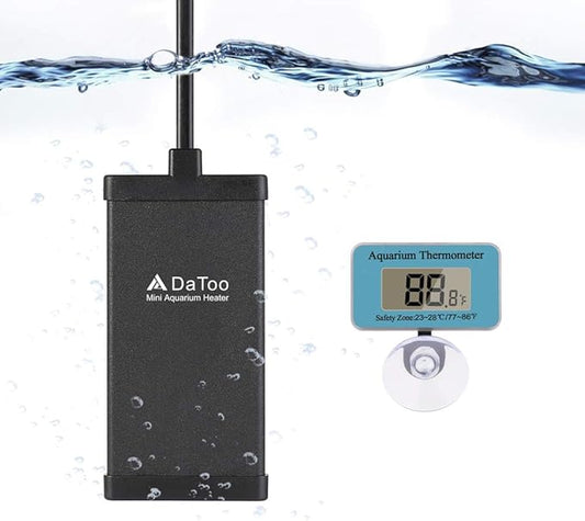 DaToo 30 Watt Small Aquarium Heater Mini Betta Flat Fish Tank Heater for 3 Gallon 5 Gallon