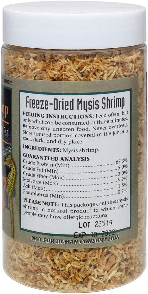San Francisco Bay Brand Freeze-Dried Mysis Shrimp - Premium Fish Food, Tropical Fish Food, Shrimp Food - Ideal for Freshwater and Saltwater Fish, Cichlids, Angels, Seahorses - 0.88 oz (25g)