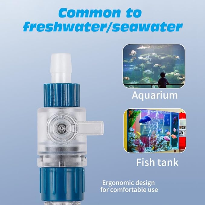 MiOYOOW Aquarium Hose Valve, 3-Way Aquarium Filter Connector Fish Tank Hose Adapter with Quick Release for 12MM/16MM/20MM Water Pipe