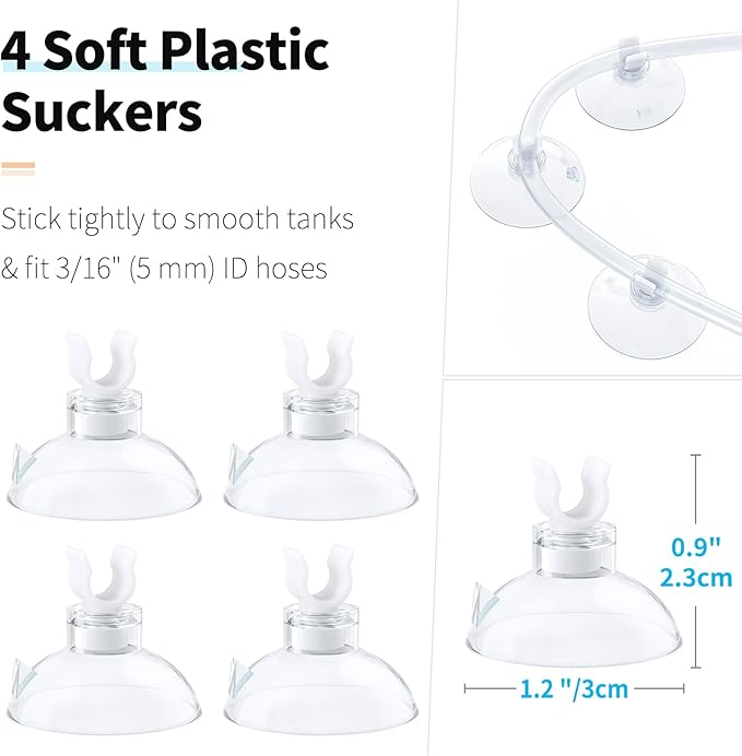 Pawfly 7 Feet Airline Tubing Standard Aquarium Air Pump Accessories with Air Stones, Check Valves, Suction Cups and Connectors