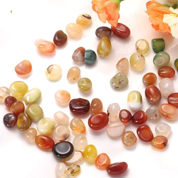 WINOMO Decorative River Rock Stones Natural River Pebbles Colorful 0.5-1cm 500g