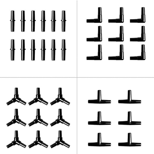 Aquarium Airline Tubing Connectors I T L Y 40pcs Fish Tank Air Tube Adapters for 3/16 '' Air Line Hose (Black)
