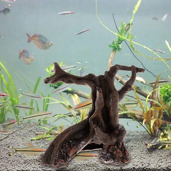for Tank Decoration Aquarium Hideaway Tree Trunk Hideout Small Fish Betta House Resin Root Driftwood Ornament Heater Light Thermometers Plants Air Pump Gravel Sand Decorations Filter Filter Light Air