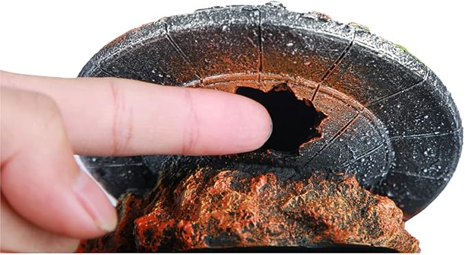Ulifery Sunken UFO Aquarium Decoration Wrecked Sci-fi Spaceship Ornament Alien Item for Betta, Little