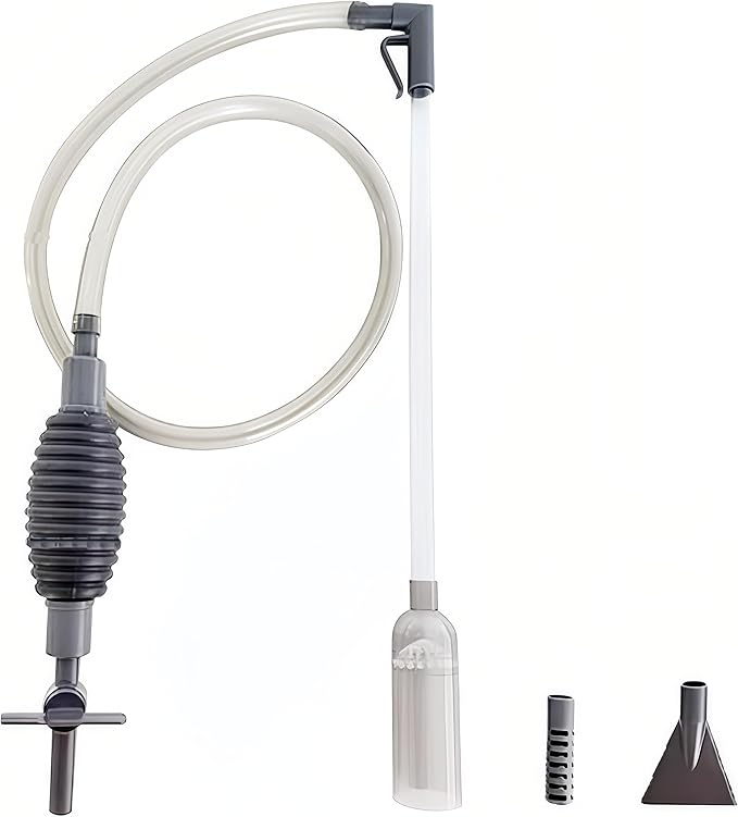 Aquarium Siphon Vacuum Gravel Cleaner, Fish Tank Water Changer with 3 Nozzles, Pump Bulb & Control Valve, Easy Water Change & Waste Remover for Fish Tanks