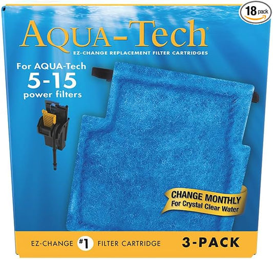AQUA-TECH EZ-Change No.1 18-Pack Aquarium Filter Cartridge for 5 to 15 Power Filters