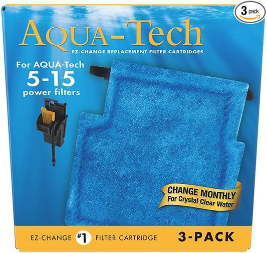 Aqua-Tech EZ-Change No.1 3-Pack Aquarium Filter Cartridge for 5 to 15 Power Filters