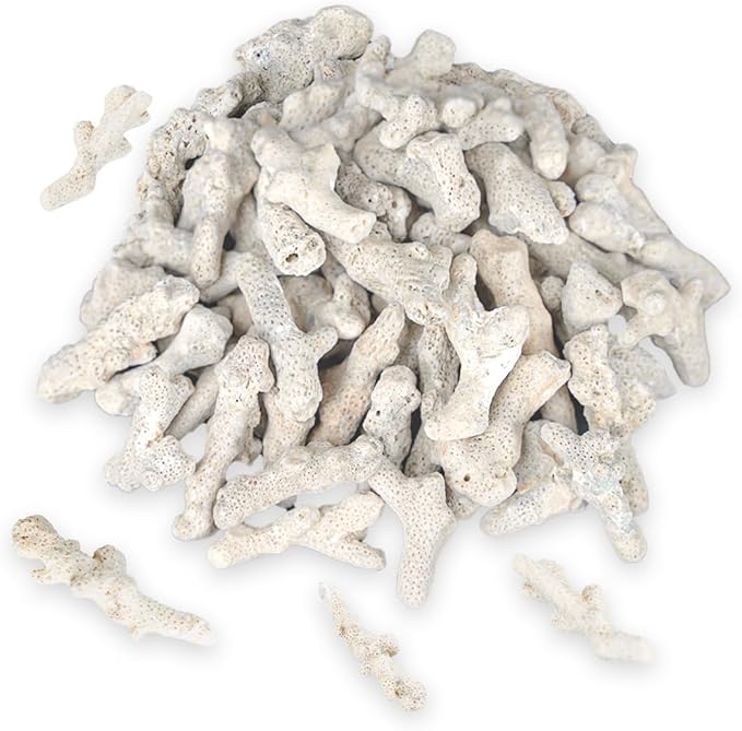 Fish Tank Filter Crushed Coral for Freshwater Aquarium, Material Pond Filter Media to stabilize Raise ph in Freshwater Fish Tank Filter Medi Reusable Crushed corrals (500g/1.1lb)