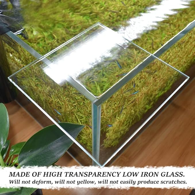 Allcolor Low Iron Glass Canopies for Rimless Aquariums (Aquarium Length: 23.6in/60cm)