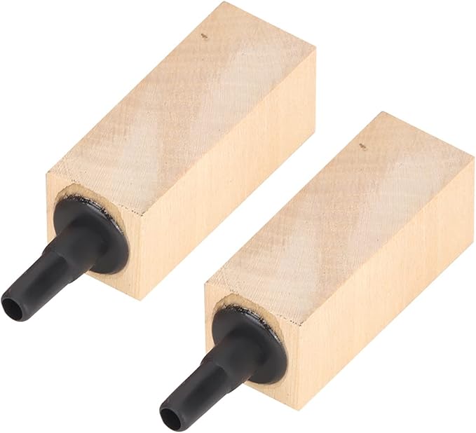 Yctze 2-Piece Set Wooden Air Bubble Stone Diffuser for Aquarium Fish, Fine Mist Lime Wood Airstone for Skimmer, and Small Block Accessories (S)